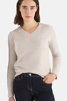 Trui met V-hals beige - CECIL