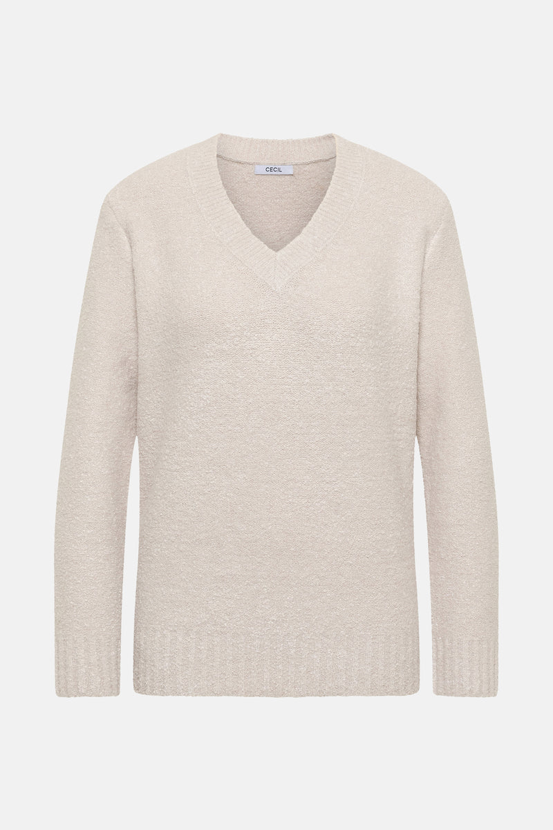 Trui met V-hals beige - CECIL