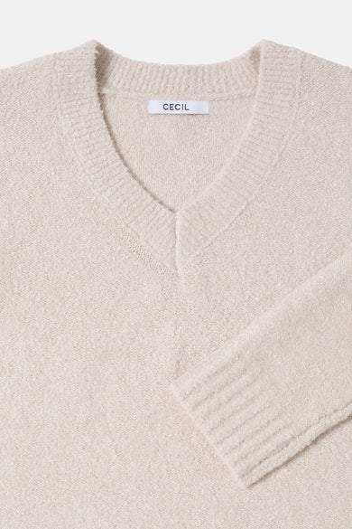 Trui met V-hals beige - CECIL