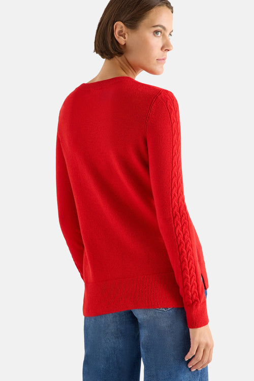 Pull à col rond - rouge