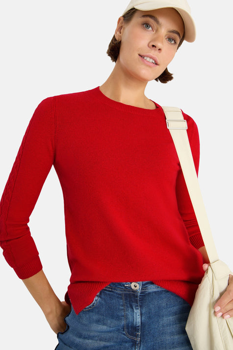 Trui met ronde hals rood - CECIL