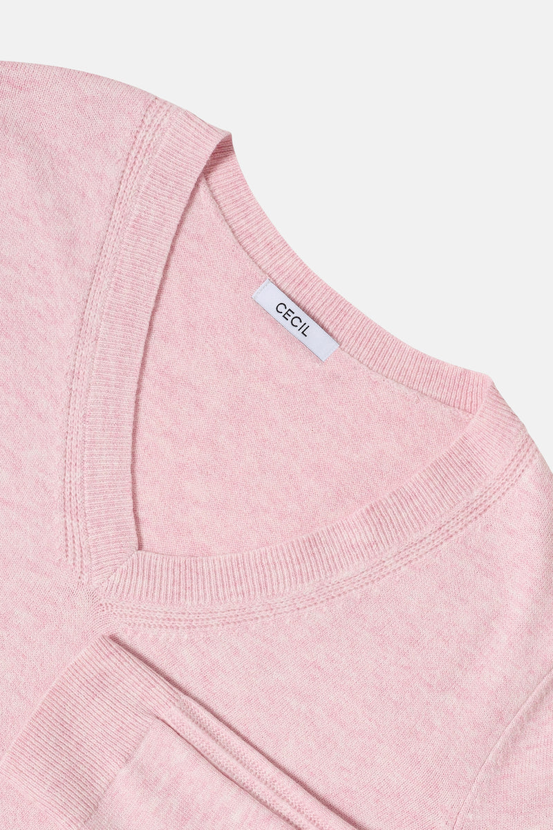 Pull met V-hals - roze
