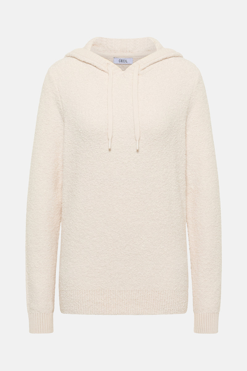 Pull met kap - ecru