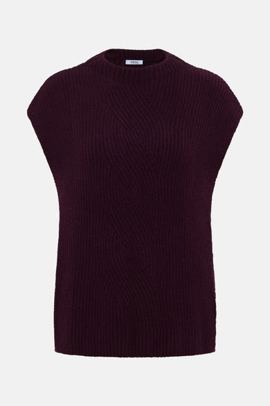Paars hemdje van CECIL, in geribbelde tricot met subtiel golvend textuurpatroon.