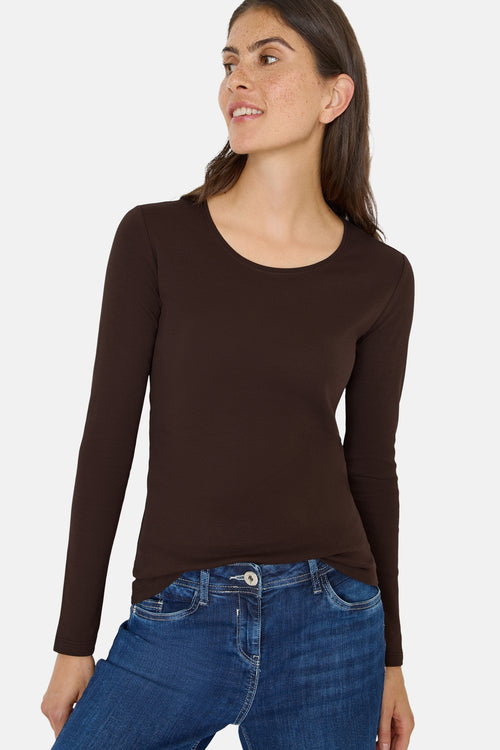 T-shirt met lange mouwen - bruin