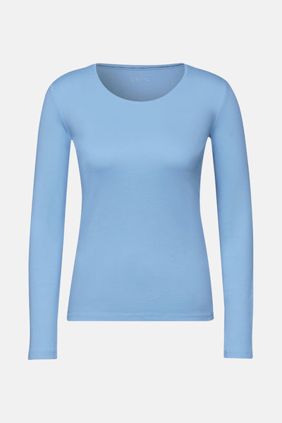 Top uni manches longues Bleu - CECIL