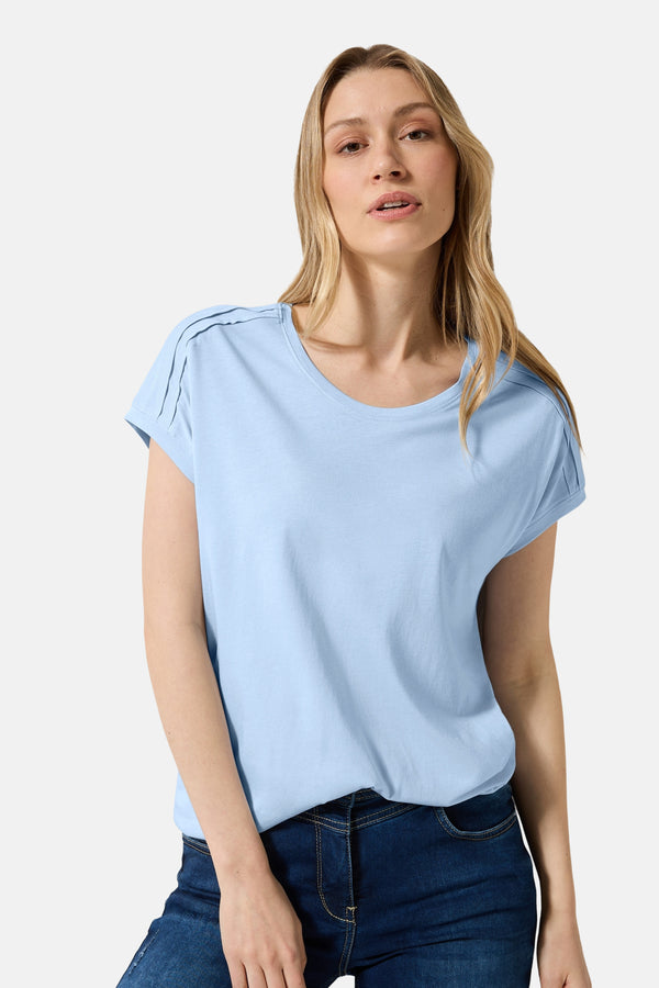Top uni manches courtes Bleu - Cecil