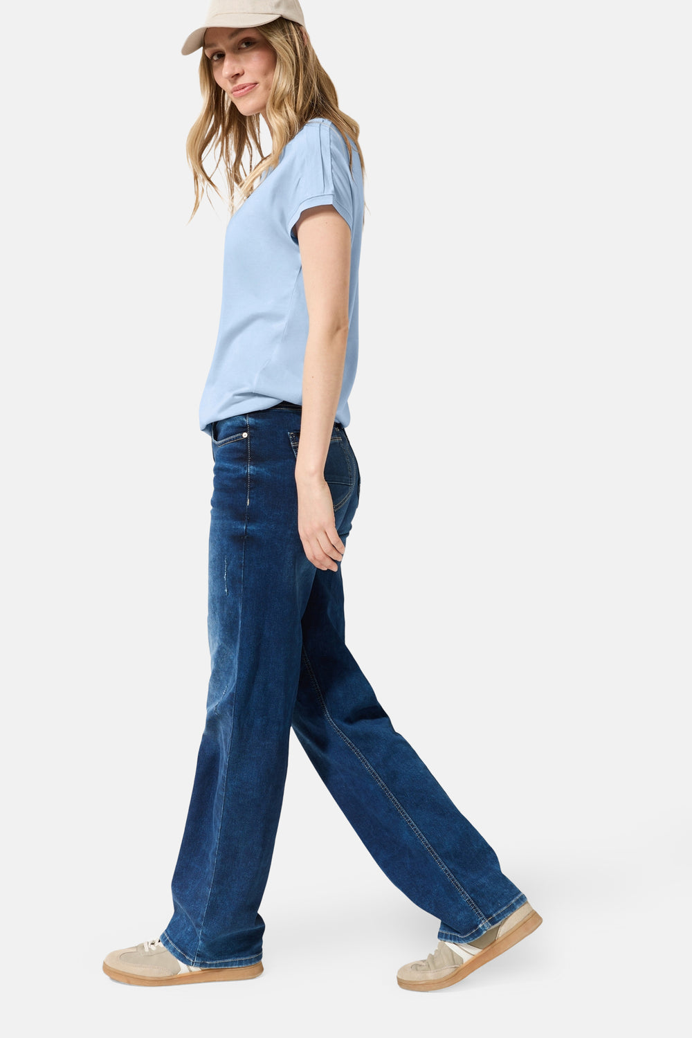 Top uni manches courtes Bleu - Cecil