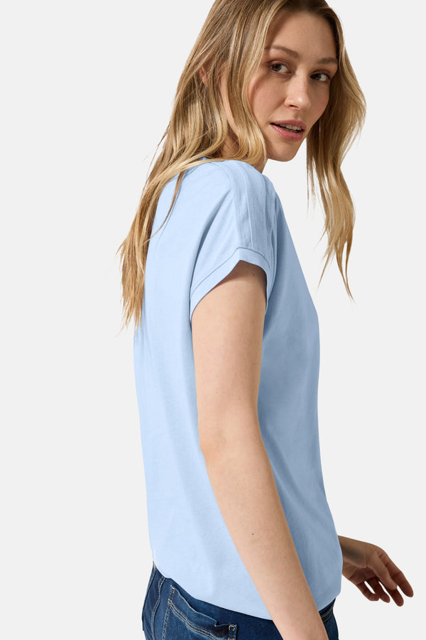Top uni manches courtes Bleu - Cecil