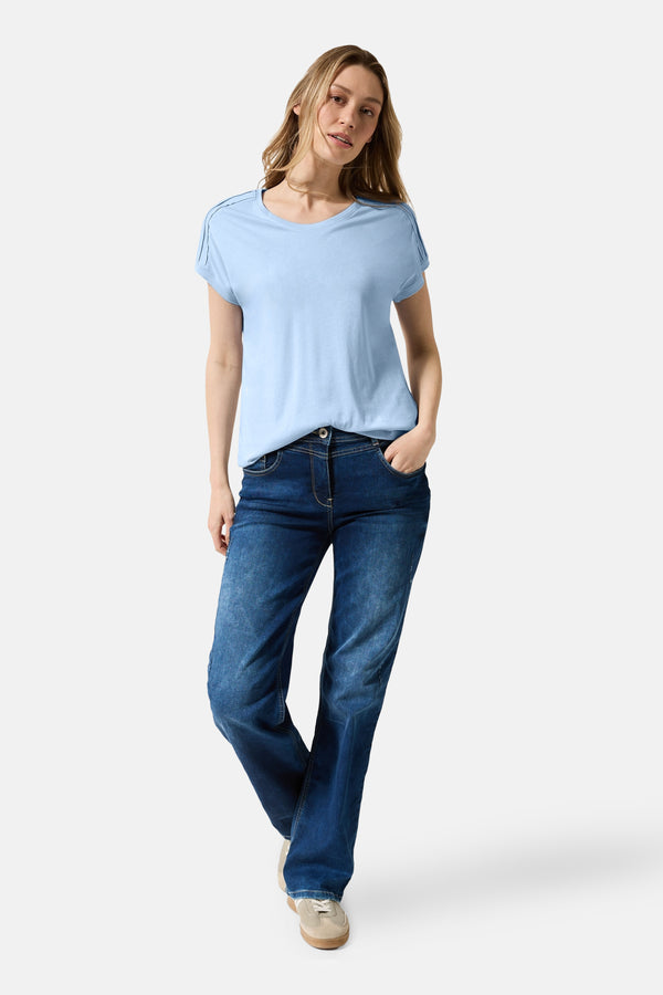 Top uni manches courtes Bleu - Cecil