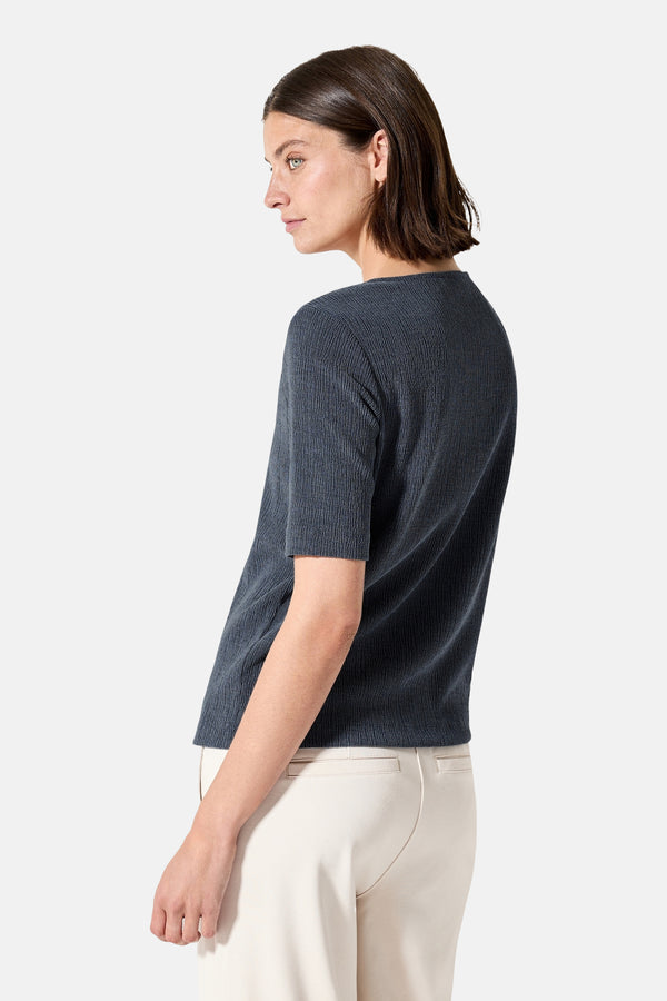 Top uni manches courtes Bleu - Cecil