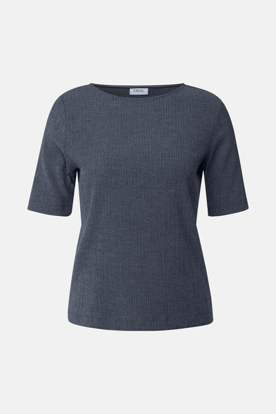Top uni manches courtes Bleu - Cecil