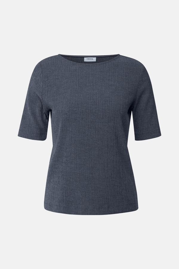 Top uni manches courtes Bleu - Cecil