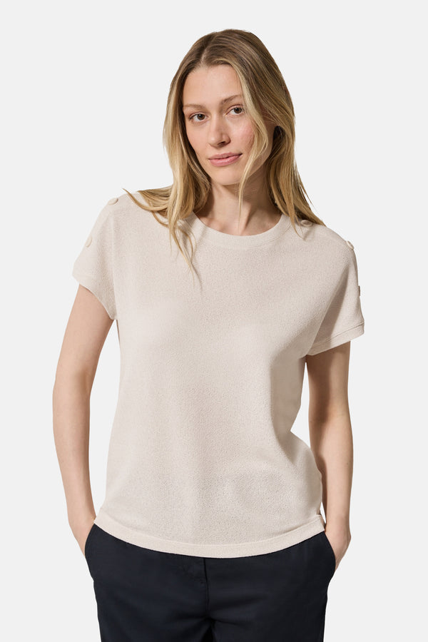 Top uni manches courtes Beige - Cecil