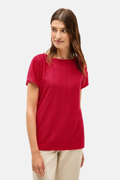 Top uni manches courtes Rouge - CECIL