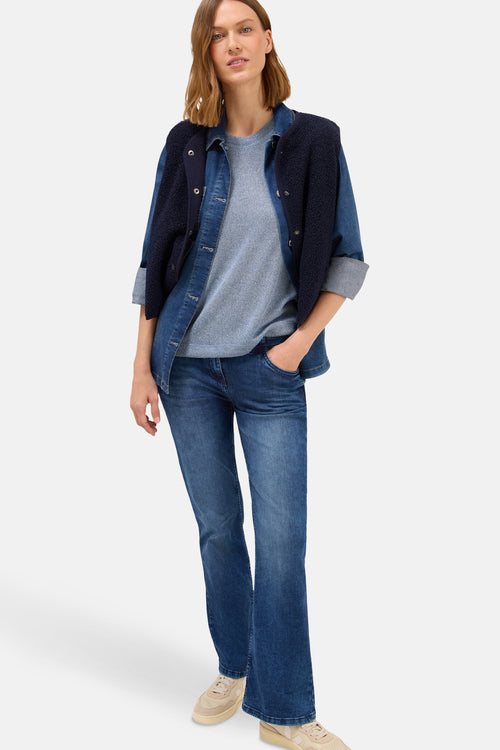 Pull met ronde hals - blauw