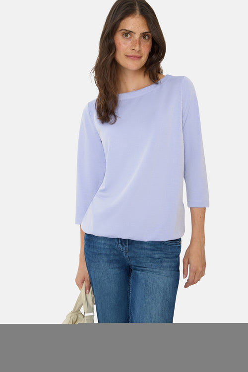 Top uni manches longues bleu - CECIL