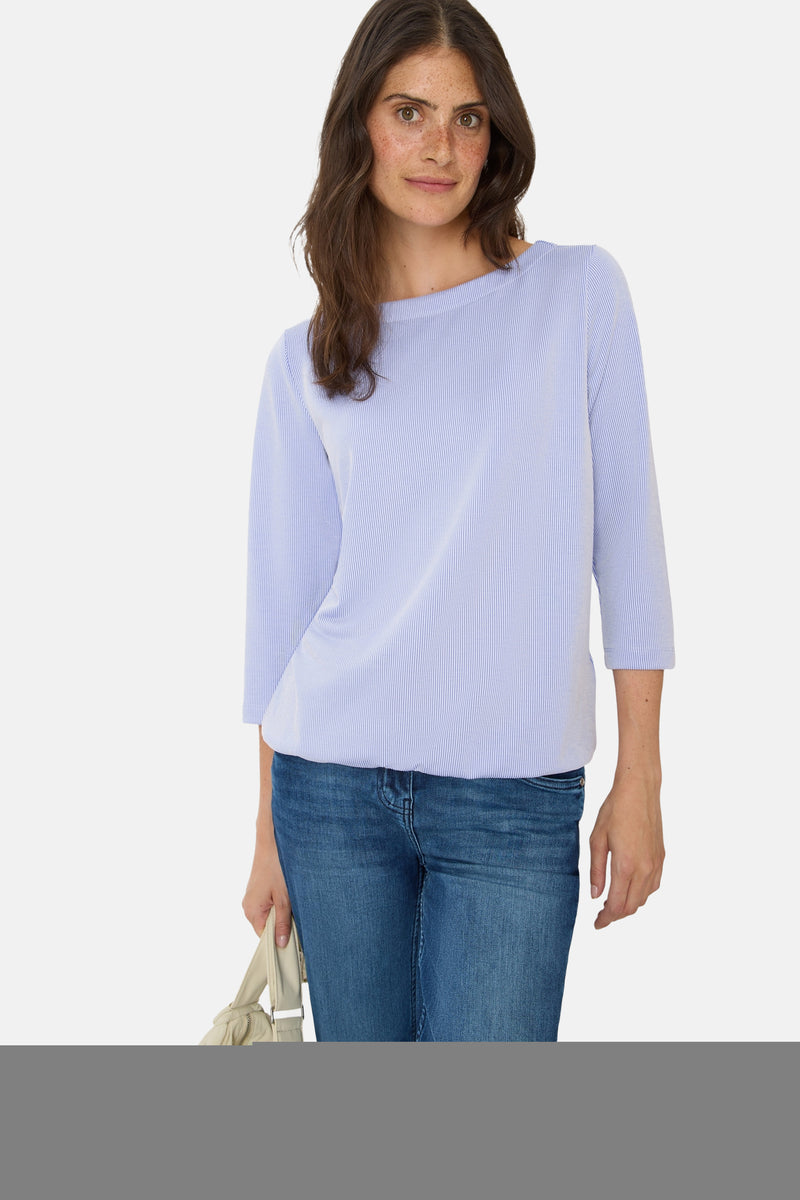 Top uni manches longues bleu - CECIL