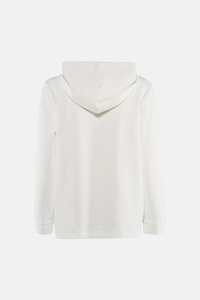 Witte hoodie van CECIL, met capuchon en lange mouwen, achterzicht.