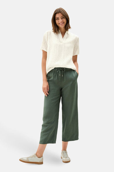 Wit blouse met korte mouwen van CECIL met delicate wafelstructuur.