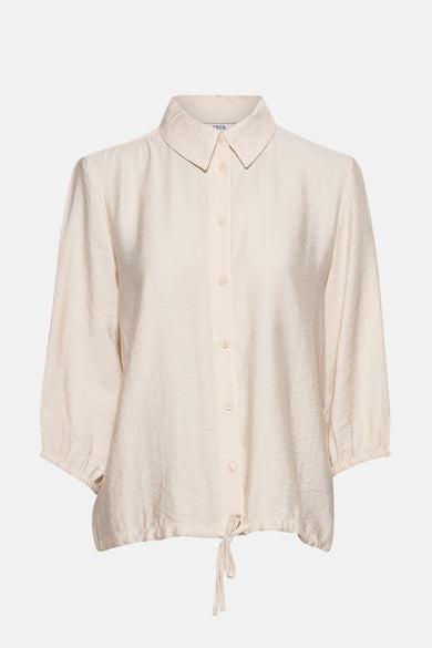 Beige blouse met lange mouwen van CECIL, met plooitjes aan de achterkant.