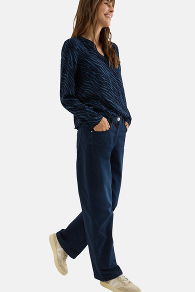 Blouse met lange mouwen - blauw