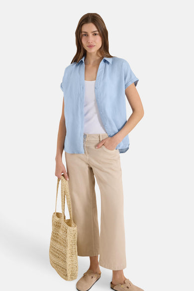 Blouse à manches courtes - bleu