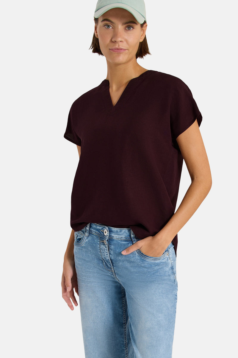 Blouse à manches courtes - Bordeaux