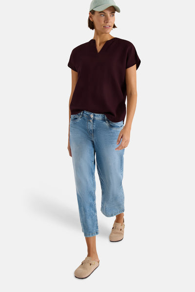 Blouse à manches courtes - Bordeaux