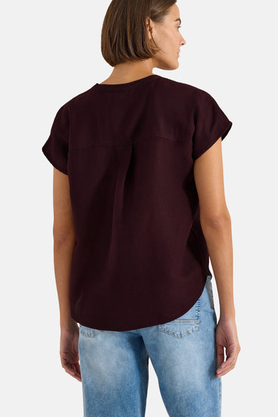 Blouse à manches courtes - Bordeaux