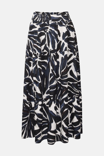 Jupe longue multicolore de CECIL avec un motif floral abstrait et une coupe évasée.