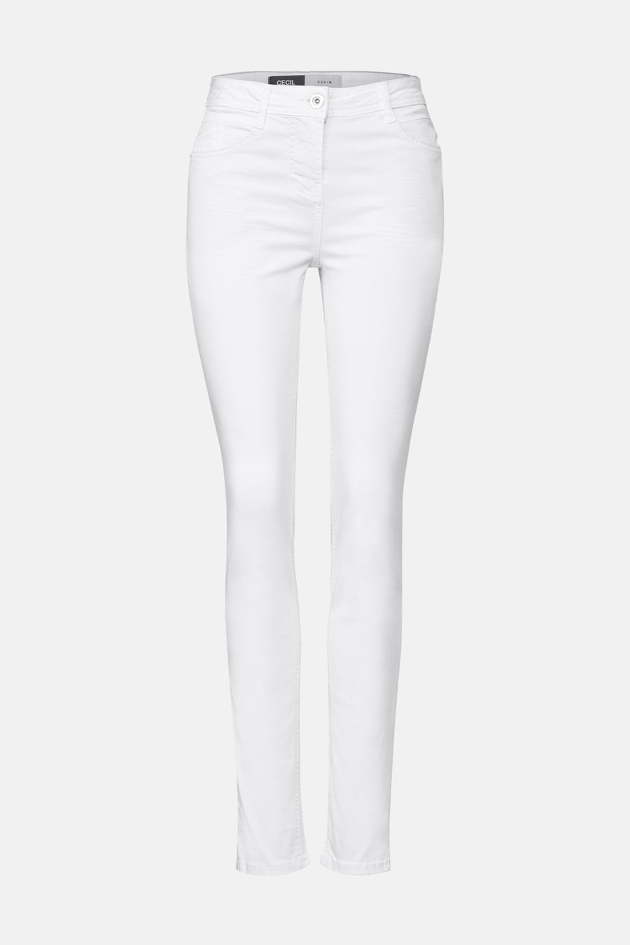 Jean droit en denim blanc de CECIL, coupe classique et détails subtils.