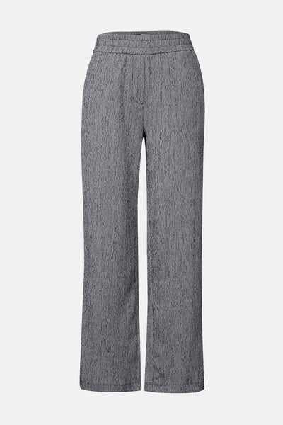 Pantalon bleu texturé de CECIL, coupe droite avec taille élastique.