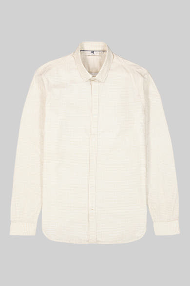 Beige overhemd met lange mouwen van GARCIA, met discrete patronen en knoopsluiting.