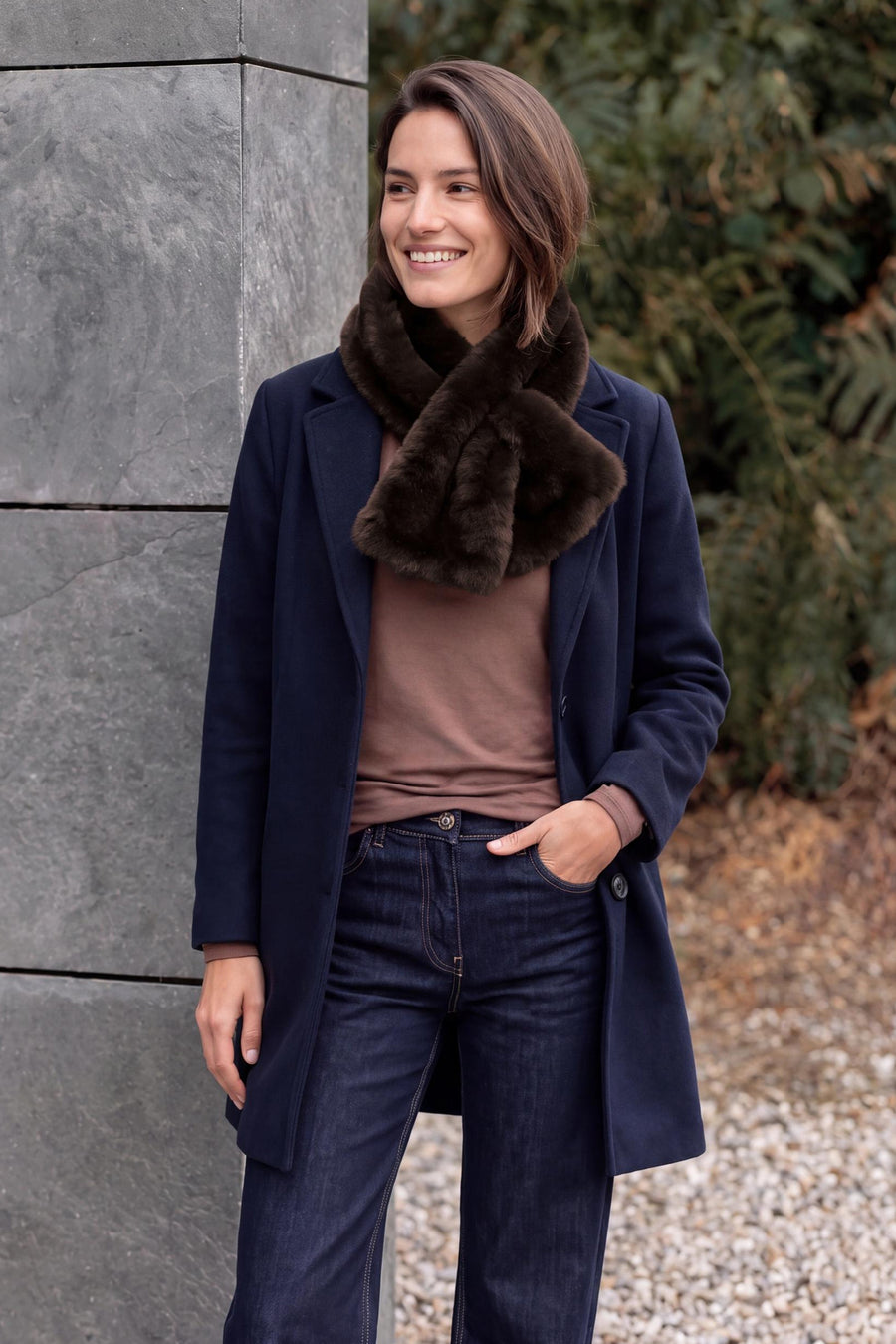 Wintersjaal bruin - CECIL