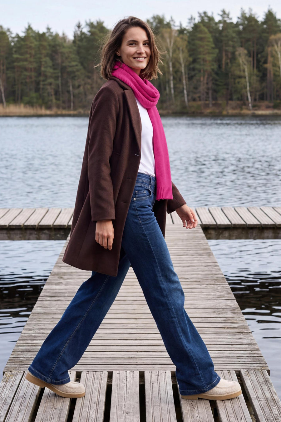 Wintersjaal roze - CECIL