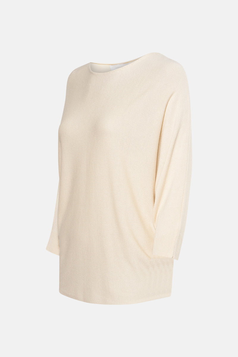 Pull met ronde hals - beige