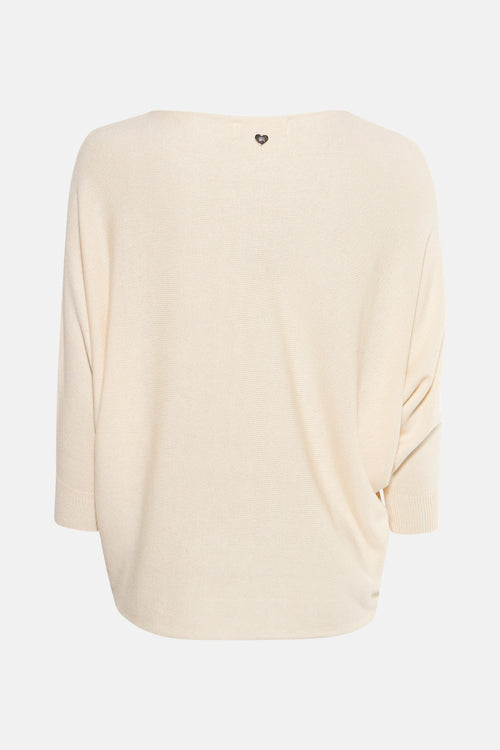 Pull met ronde hals - beige