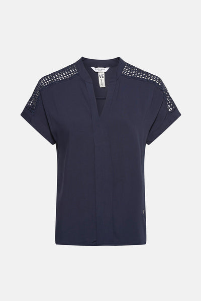 Blouse (korte mouwen) Blauw - ZABAIONE