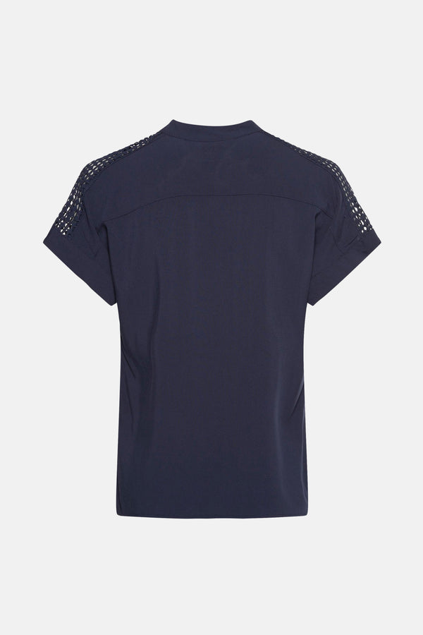 Blouse (korte mouwen) Blauw - ZABAIONE