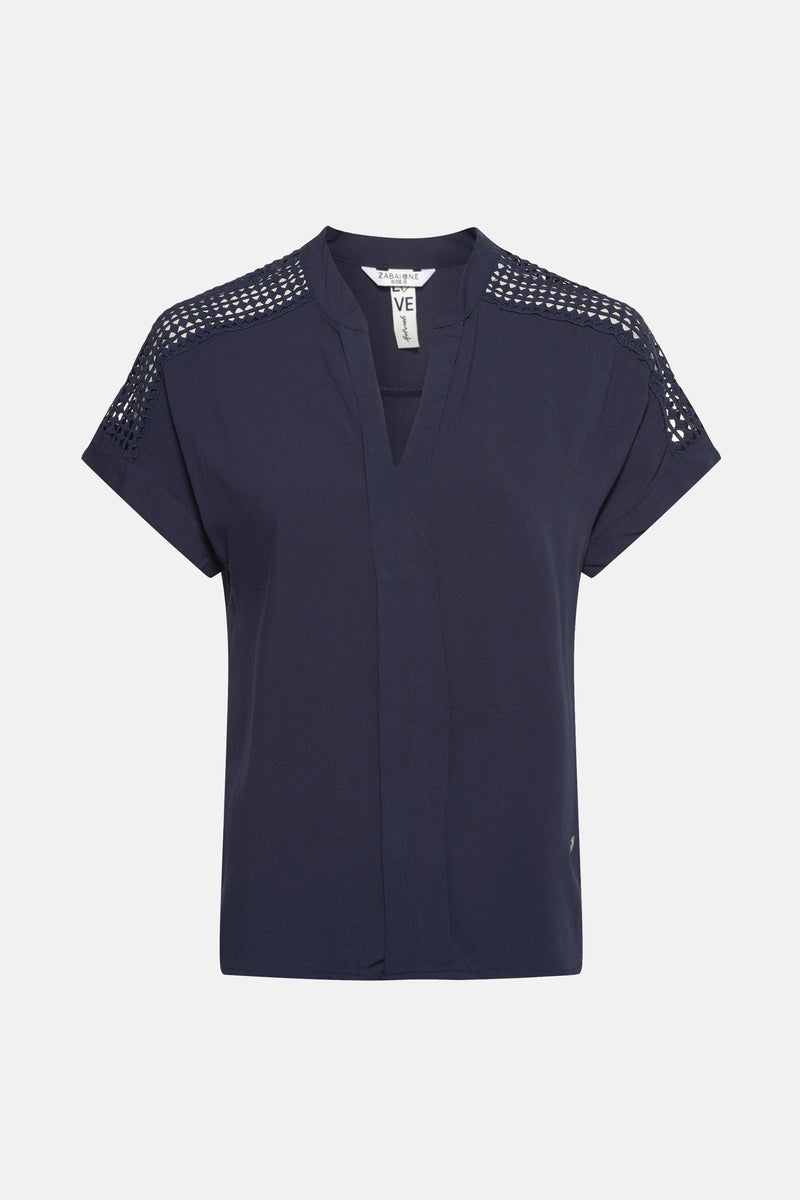 Blouse (korte mouwen) Blauw - ZABAIONE