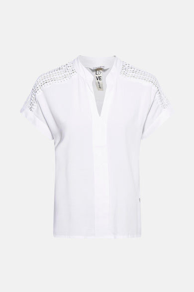 Blouse (korte mouwen) Wit - ZABAIONE