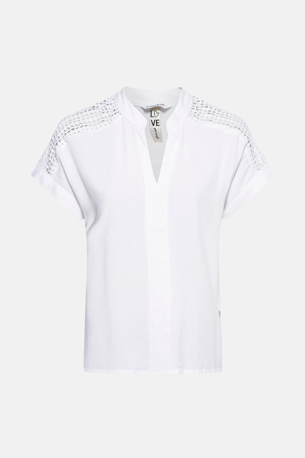 Blouse (korte mouwen) Wit - ZABAIONE