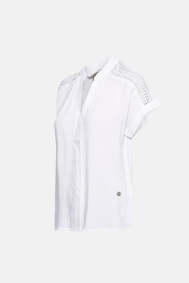 Blouse (korte mouwen) Wit - ZABAIONE
