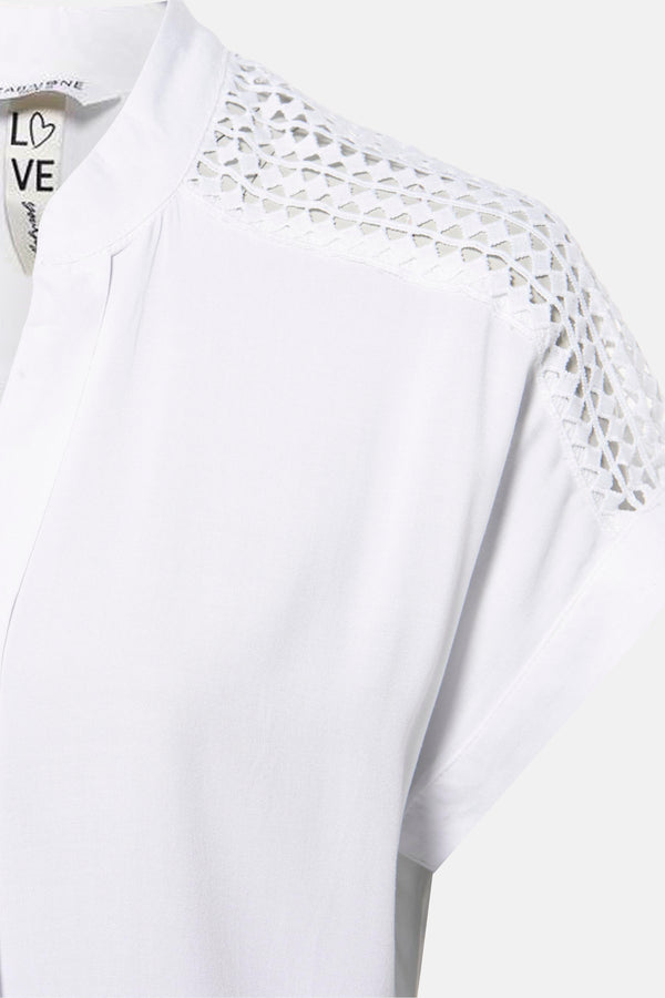 Blouse (korte mouwen) Wit - ZABAIONE