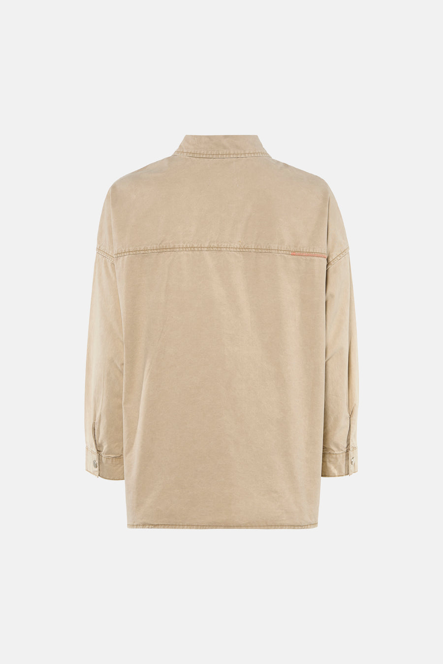 Chemise beige à manches longues par ADORE, avec une coupe décontractée et détails de couture ton sur ton.