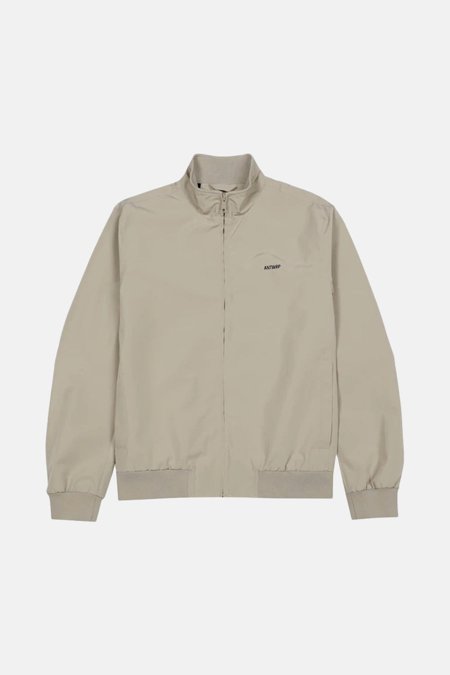 Veste de pluie beige de ANTWRP, avec fermeture éclair et col montant.