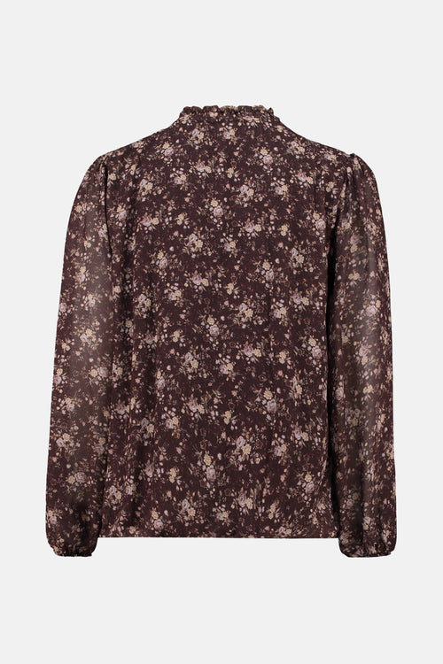Blouse met lange mouwen - Bruin