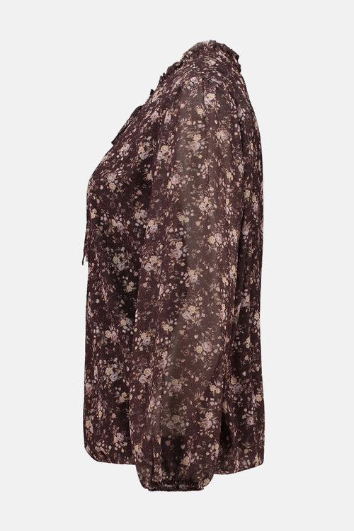 Blouse met lange mouwen - Bruin