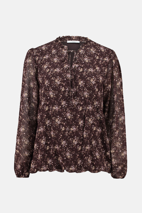 Blouse met lange mouwen - Bruin